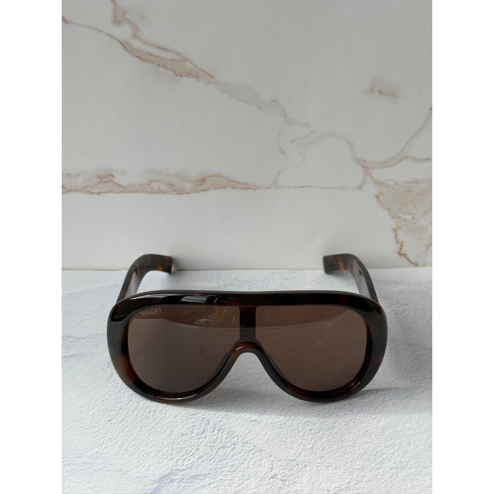 NEW Gucci GG2164S Brown Aviator Oversized Sunglasses $565 - Picture 7 of 11